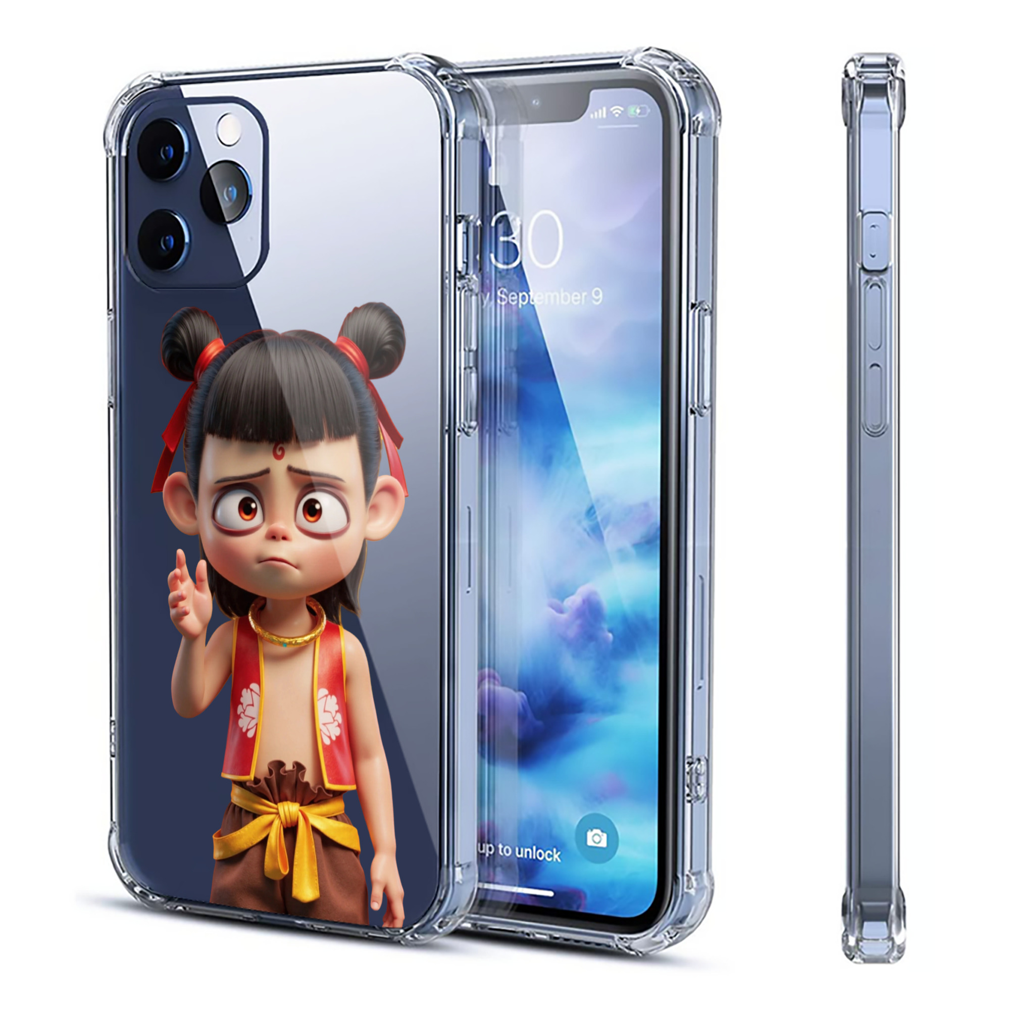 （画像用） Ne Zha 2 ナタ 魔童の大暴れ 【iPhone 12シリーズ対応】透明スマホケース（クリアソフトケース）